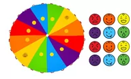 Maty edukacyjne - Chusta Edukacyjna AKSON 3m Zestaw duże koła + 12 EMOCJI - miniaturka - grafika 1