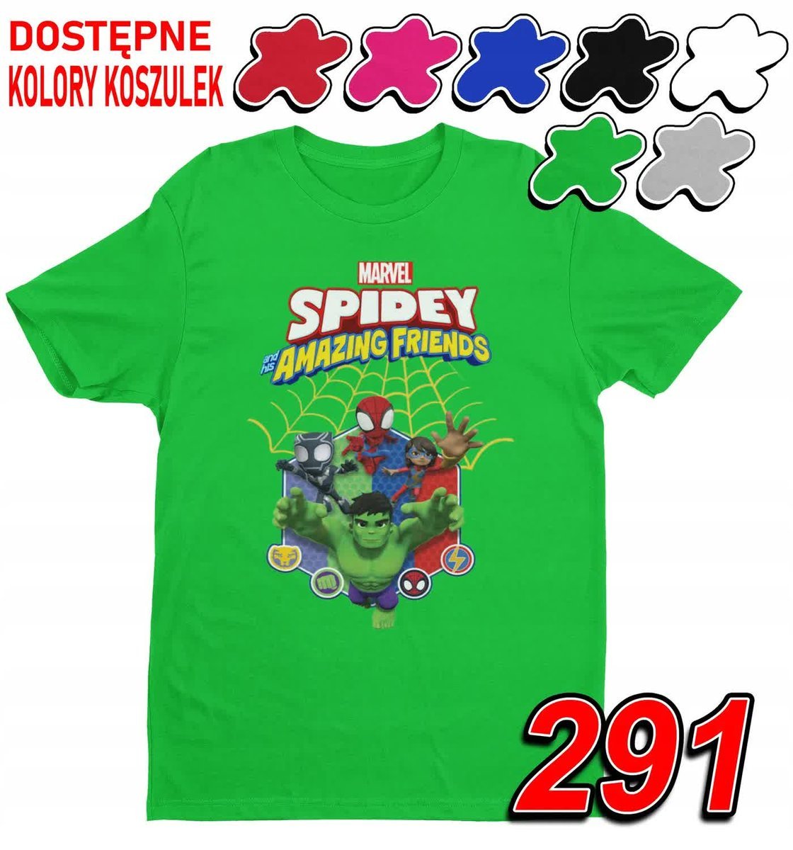 Dziecięca Koszulka T-Shirt Z Nadrukiem Spidey Friends Marvel -M 134-140