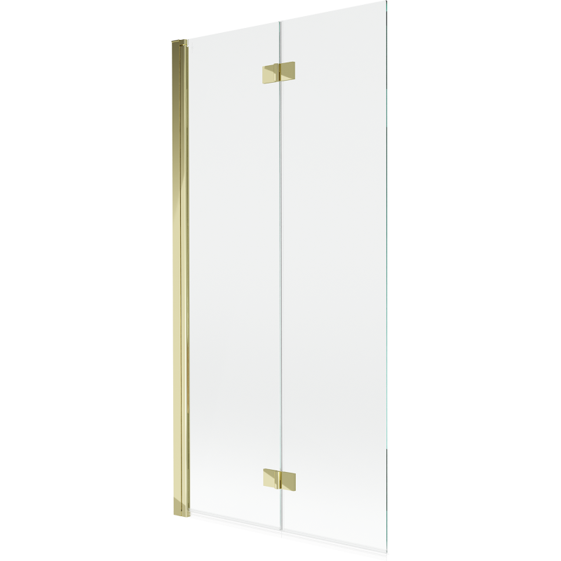 Mexen Mist parawan nawannowy 2-skrzydłowy lewy 90 x 150 cm, transparent, złoty - 8A9-090-002-50-00-L