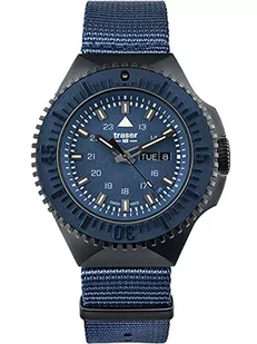 Traser Męski analogowy zegarek kwarcowy z tekstylnym paskiem 109856, niebieski - Moda i Uroda OUTLET - miniaturka - grafika 1