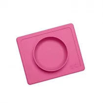 EZPZ, Silikonowa miseczka z podkładką, Mini Bowl, Różowy, 2w1 - Miseczki i talerzyki dla dzieci - miniaturka - grafika 1