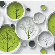 Fototapety - Fototapeta 3D Abstrakcja Geometryczna Drzewa 350x250 cm Tapeta Do Sypialni Salonu Kuchni Na Flizelinie - miniaturka - grafika 1