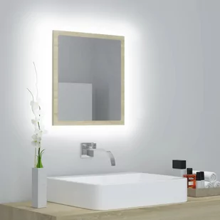 vidaXL Lumarko Lustro łazienkowe LED, kolor dąb sonoma, 40x8,5x37 cm, płyta 804911 - Lustra - miniaturka - grafika 1