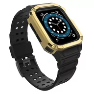 Akcesoria do smartwatchy - Protect Strap Band opaska z etui do Watch 7 / 6 / 5 / 4 / 3 / 2 / SE (41 / 40 / 38mm) obudowa pancerny pokrowiec na zegarek czarny - miniaturka - grafika 1