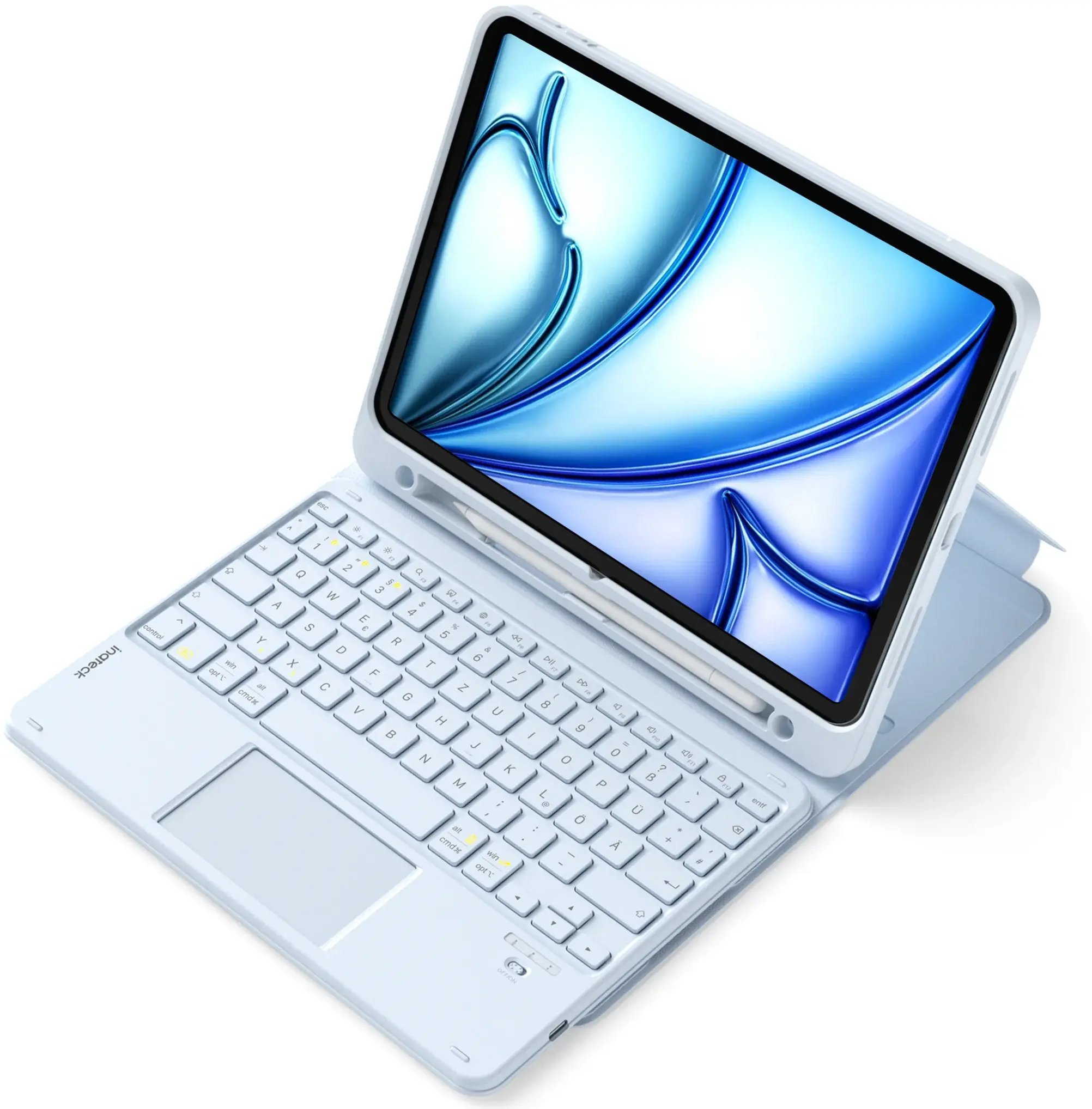 Inateck IPad 10/11 Etui z klawiaturą Touchpad Uchwyt na rysik niebieski N0001_BLUE