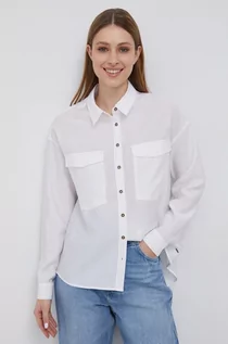 Koszule damskie - Pepe Jeans Koszula Lenora damska kolor biały regular z kołnierzykiem klasycznym - grafika 1