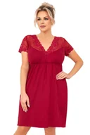 Piżamy damskie - Donna Koszula nocna Livia Plus Burgundowa Koronka XXXL Bordowy - miniaturka - grafika 1