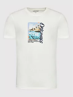 Koszulki męskie - Jones Jack T-Shirt Eddies 12213489 Biały Regular Fit - grafika 1
