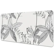 Podkładki na biurko - Duża podkładka ochronna na biurko Kwiaty Doodle 100x50 cm - miniaturka - grafika 1
