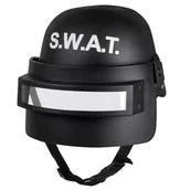 Zabawy w naśladowanie dorosłych - Boland 01408 – kask dziecięcy SWAT Deluxe – kask z wizjerem, czarno-biały, pasek pod brodę, składany, karnawał, Halloween, impreza tematyczna, urodziny, karnawał, przebranie - miniaturka - grafika 1