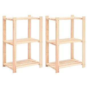 vidaXL Regały z 3 półkami, 2 szt., 60x38x90 cm, sosna, 150 kg 8719883854762 - Szafy i regały magazynowe - miniaturka - grafika 1