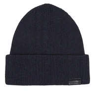 Czapki damskie - CALVIN KLEIN GRANATOWA WEŁNIANA MĘSKA CZAPKA BEANIE I1C - miniaturka - grafika 1