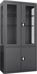 MDBW/2s.9005 szafa lekarska 2-skrzydłowa 2-komorowa czarna - Meble i wyposażenie gabinetów medycznych - miniaturka - grafika 1