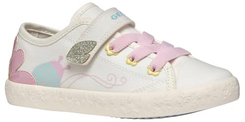 Geox J Gisli Girl C Sneakersy dziewczęce, Biały, różowy, 35 EU