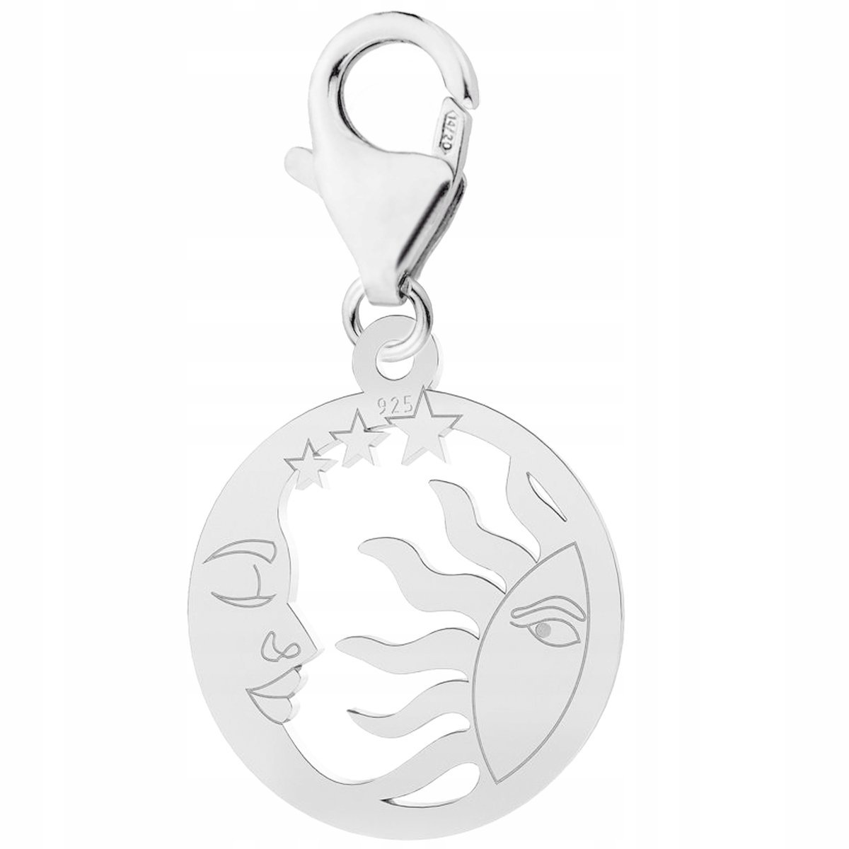 Zawieszka Srebrna Słońce Księżyc Dzień i Noc Półksiężyc Moon Sun SREBRO 925