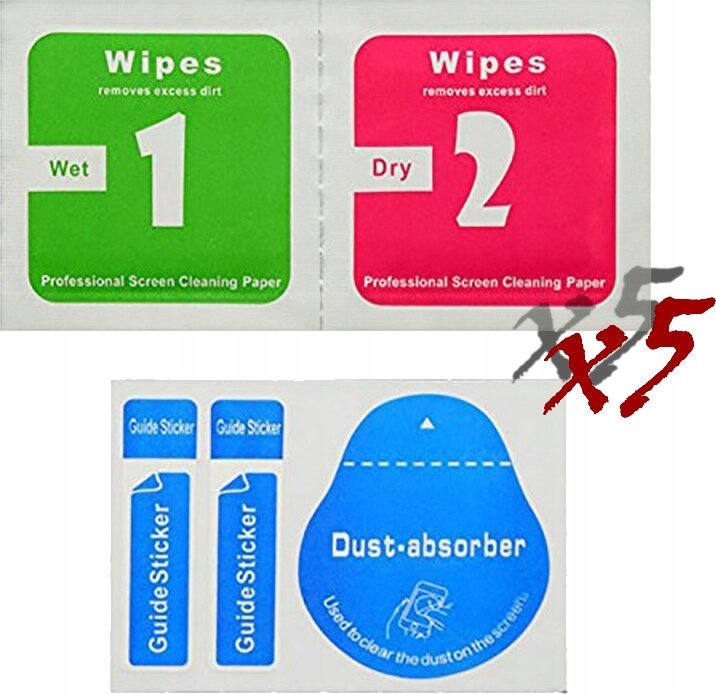 Naklejki Do Montażu Szkła Lub Folii Ściereczki X5