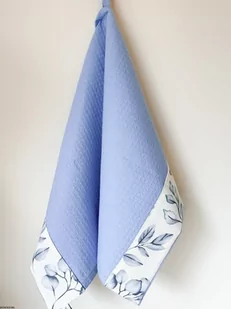 Ręcznik kuchenny bawełniany o gofrowej fakturze niebieskiego koloru - Ściereczki, gąbki, czyściki - miniaturka - grafika 1