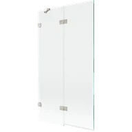 Parawany nawannowe - Mexen Lunar parawan nawannowy 2-skrzydłowy lewy 100 x 150 cm, transparent, nikiel szczotkowany - 897-100-100-97-00-L - miniaturka - grafika 1