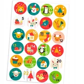 Scrapbooking - Kalendarz Adwentowy A5 24 Naklejki Świąteczne 3,3 Cm 10 - miniaturka - grafika 1