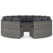 Sofy ogrodowe - VidaXL  8-częściowa sofa do ogrodu, z poduszkami, polirattan, szara 3064903 - miniaturka - grafika 1