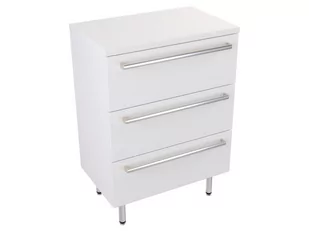 Szafka Stojąca Z Blatem ATH 60 cm - Biały Mat - Uchwyty Stal Szczotkowana - Szafki łazienkowe - miniaturka - grafika 1