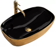 Umywalki - Rea Umywalka Ceramiczna Nablatowa Rich Gold/Black U9600 - miniaturka - grafika 1