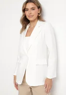 Marynarki i żakiety damskie - Biała Marynarka Jednorzędowa ze Wzorem Pasków Viviella - miniaturka - grafika 1