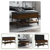 Szafki na buty - The Living Store Ławka na buty brązowy dąb 82x42x45 cm Materiał drewnopochodny - miniaturka - grafika 1