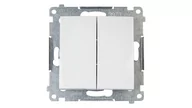 Wyłączniki światła i elektryczne - Kontakt Simon KONTAKT- SIMON 54 BIAŁY Przycisk Podwójny ZWIERNY (DP2.01/11) - miniaturka - grafika 1