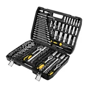 Zestawy narzędziowe - Topex  Zestaw kluczy nasadowych 1/2”, 1/4”, 3/8”, 219 elementów - miniaturka - grafika 1