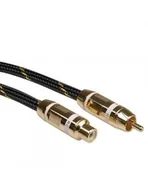 Kable - ROLINE Kabel Cinch GOLD RCA M-F 10m biały - miniaturka - grafika 1