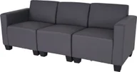 Sofy i kanapy - Modułowa sofa 3-osobowa Lyon, imitacja skóry ~ Ciemnoszary - miniaturka - grafika 1