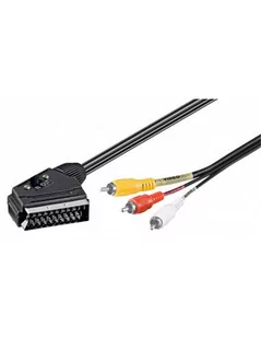 Goobay Scart/cinch-adapter sieciowy, czarna, 2 m  Scart wtyk scart (21-pin) > 3 X cinch-Stecker 50364 - Kable - miniaturka - grafika 1