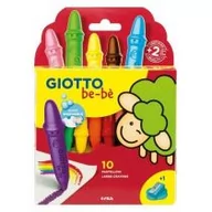 Przybory szkolne - Giotto Kredki woskowe z temperówką 10 kolorów - miniaturka - grafika 1