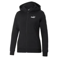 Bluzy damskie - Bluza zkapturem damska Puma POWER TAPE FZ czarna 67001101-S - miniaturka - grafika 1
