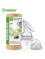 Laktatory - Haakaa Odciągacz silikonowy z akcesoriami do butelki Gen.3 160ml Grey - miniaturka - grafika 1