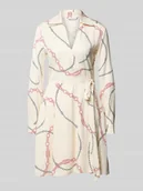 Sukienki - Sukienka kopertowa mini z nadrukiem z motywem - miniaturka - grafika 1