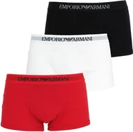 Majtki męskie - EMPORIO ARMANI 3P bokserki biały czerwony czarny L - miniaturka - grafika 1