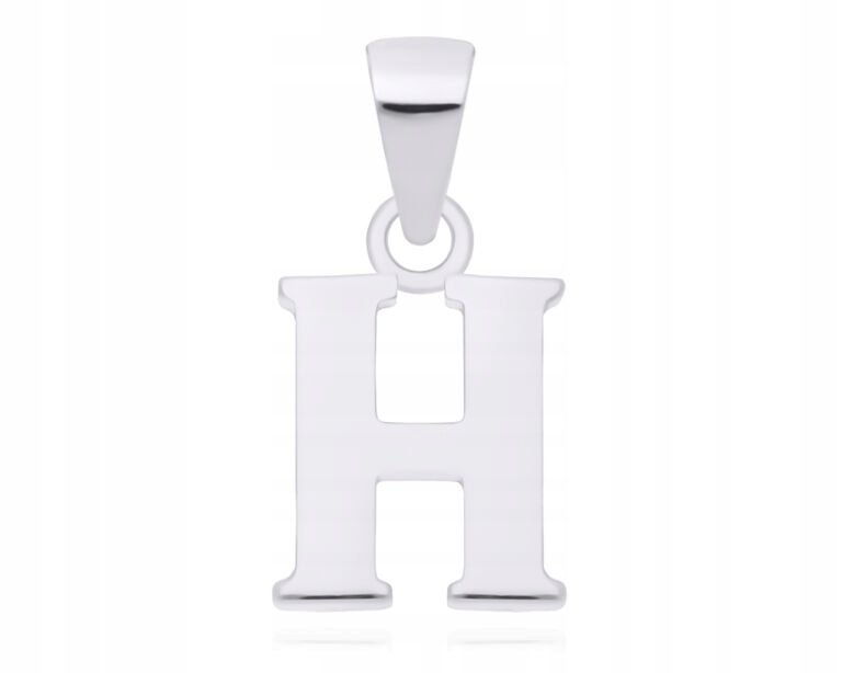 Zawieszka Srebrna Literka H Gładka + Grawer 925 Wisiorek Na Łańcuszek
