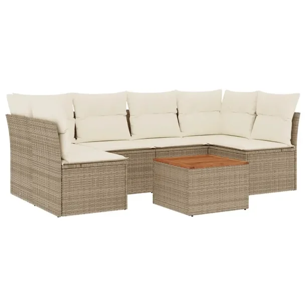 Zestaw wypoczynkowy rattan PE, 62x62x69 cm, beżowy