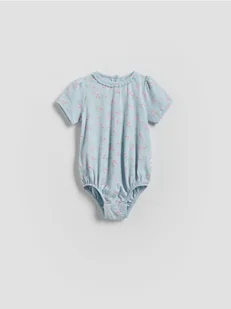 Reserved - Bawełniane body w kwiaty - jasnoniebieski - Body dla niemowląt - miniaturka - grafika 1