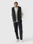 Spodnie męskie - 4F Spodnie casual cargo męskie - czarne XL - miniaturka - grafika 1