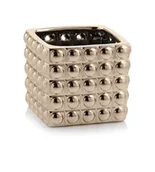 Pozostałe akcesoria do uprawy roślin - Doniczka Osłonka Ceramiczna NOWOCZESNA12,5CM Złota - miniaturka - grafika 1