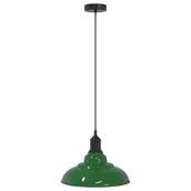Lampy ogrodowe - vidaXL Lampa wisząca z regulacją wysokości E27 połysk zielony metal - miniaturka - grafika 1