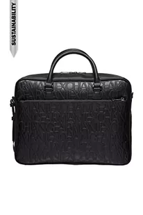 Armani Exchange Embossed Monogram, z zamkiem błyskawicznym, czarny, czarny - Torby męskie - miniaturka - grafika 1