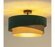 Lampy sufitowe - Duolla - Żyrandol natynkowy KOBO 1xE27/15W/230V śr. 45 cm zielony/złoty/kremowy - miniaturka - grafika 1