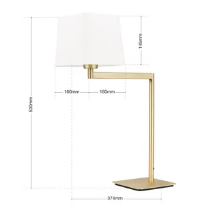 Lampa stołowa z tkaniny Carlton, mosiądz matowy - Lampy stojące - miniaturka - grafika 3