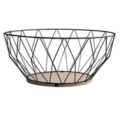 Miski i półmiski - Altom KOSZYK OKRĄGŁY Z DREWNIANĄ PODSTAWKĄ 28X12 CM ROMBY - miniaturka - grafika 1