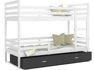 Łóżko piętrowe 160x80 białe szare JACEK - Łóżka dla dzieci i młodzieży - miniaturka - grafika 1