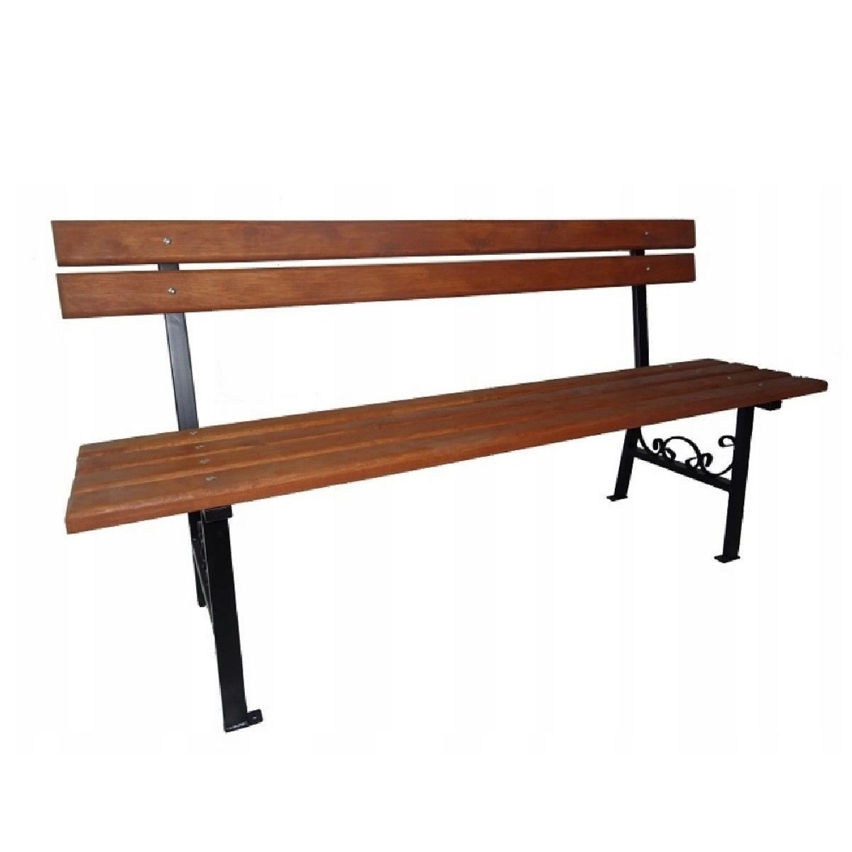 Ławka ogrodowa Karstal ławka stalowa ławka parkowa ławka ogrodowa meble ogrodowe drewniane oparcie RIGA 9542